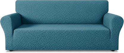 1 Piece Jacquard Couch Covers for 3 Cushion Couch Living Room High Stretch Sofa Cover Pets Dogs Friendly Anti Slip Thickened Slipcovers Furniture Protector (Sofa, Light Grey)