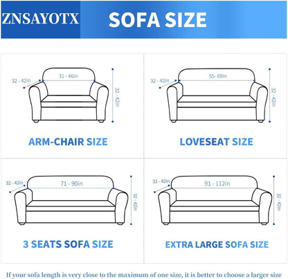 1 Piece Jacquard Couch Covers for 3 Cushion Couch Living Room High Stretch Sofa Cover Pets Dogs Friendly Anti Slip Thickened Slipcovers Furniture Protector (Sofa, Light Grey)