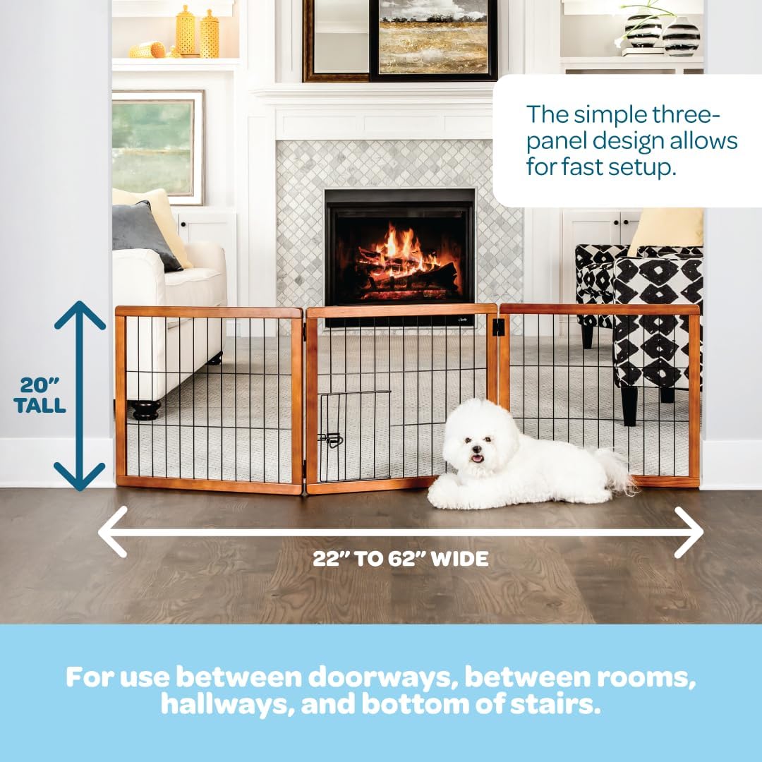 Carlson 41"-70" Super Wide Dog Gate, Premium Wooden Adjustable Freestanding Pet Gate for Doorways & Hallways