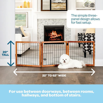 Carlson 41"-70" Super Wide Dog Gate, Premium Wooden Adjustable Freestanding Pet Gate for Doorways & Hallways