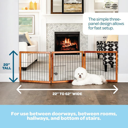 Carlson 41"-70" Super Wide Dog Gate, Premium Wooden Adjustable Freestanding Pet Gate for Doorways & Hallways