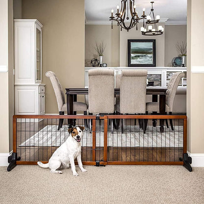 Carlson 41"-70" Super Wide Dog Gate, Premium Wooden Adjustable Freestanding Pet Gate for Doorways & Hallways