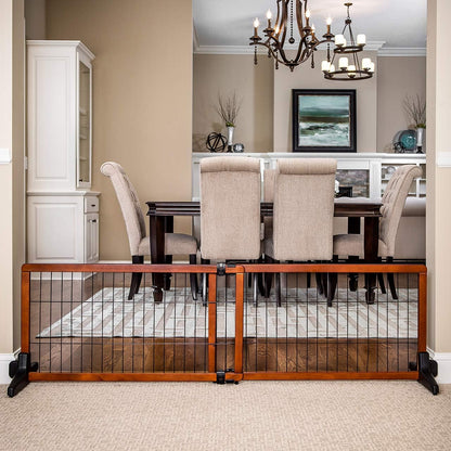 Carlson 41"-70" Super Wide Dog Gate, Premium Wooden Adjustable Freestanding Pet Gate for Doorways & Hallways