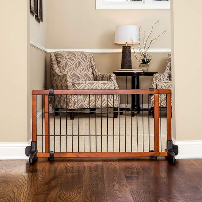 Carlson 41"-70" Super Wide Dog Gate, Premium Wooden Adjustable Freestanding Pet Gate for Doorways & Hallways