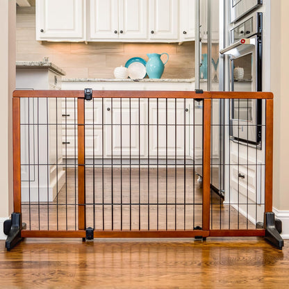 Carlson 41"-70" Super Wide Dog Gate, Premium Wooden Adjustable Freestanding Pet Gate for Doorways & Hallways