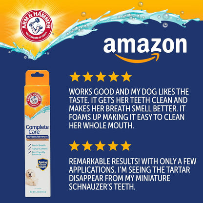 Complete Care Puppy Toothpaste, Peanut Butter, 6.2 Oz | Fluoride-free, non-toxic formula with baking soda and calcium controls tartar for growing puppies