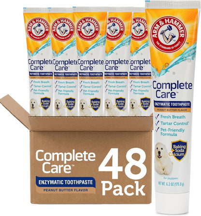 Complete Care Puppy Toothpaste, Peanut Butter, 6.2 Oz | Fluoride-free, non-toxic formula with baking soda and calcium controls tartar for growing puppies