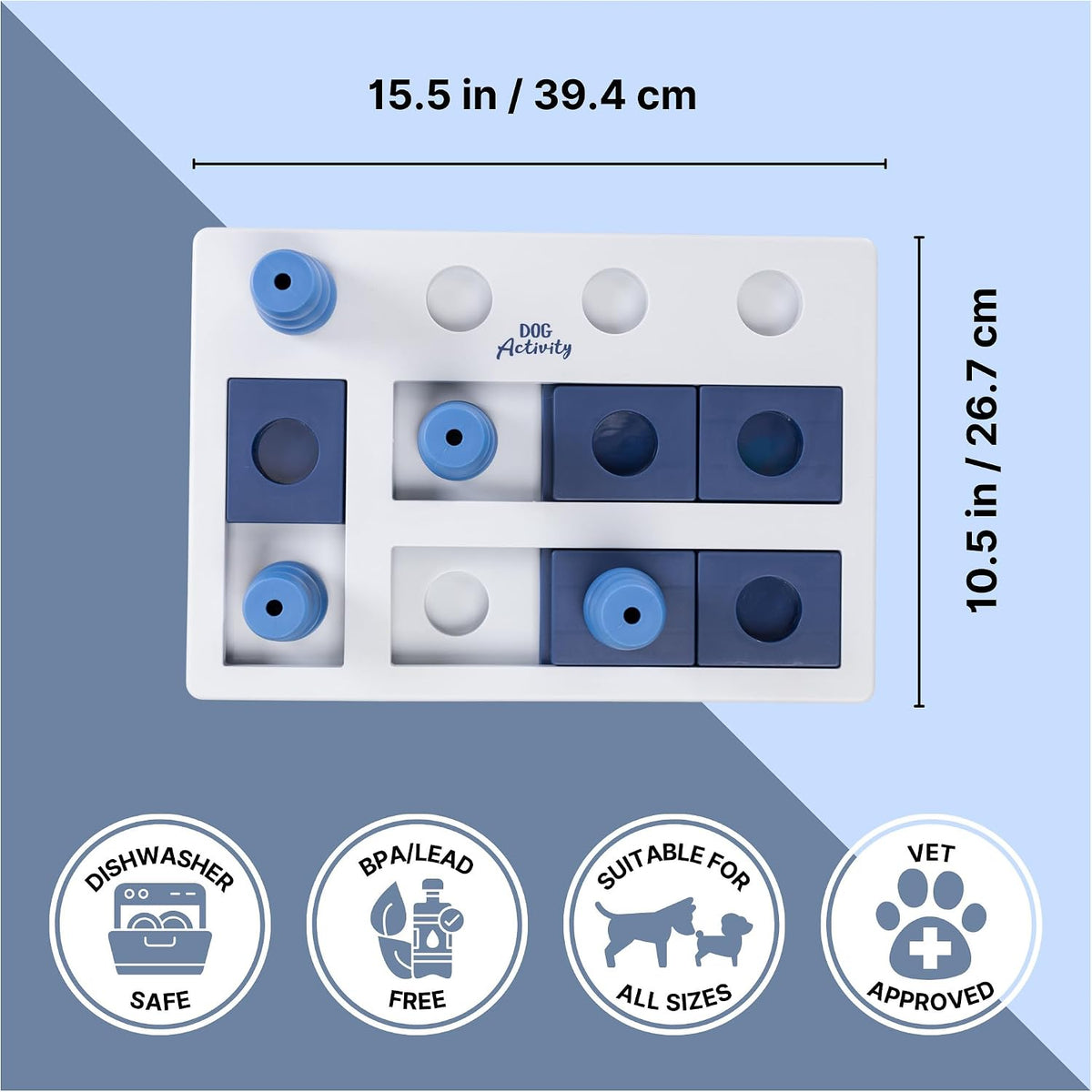Turn Around - Mad Scientist Dog Activity Interactive Toy, Level 2 Food Puzzle Game, Brain Teasing Treat Dispenser, IQ and Mental Development Toy for Smart Dogs, Enrichment Toy for Boredom Busting