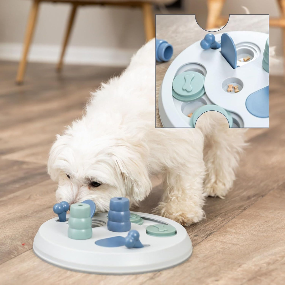 Turn Around - Mad Scientist Dog Activity Interactive Toy, Level 2 Food Puzzle Game, Brain Teasing Treat Dispenser, IQ and Mental Development Toy for Smart Dogs, Enrichment Toy for Boredom Busting