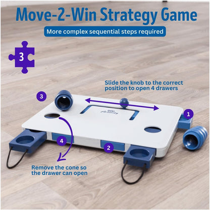 Turn Around - Mad Scientist Dog Activity Interactive Toy, Level 2 Food Puzzle Game, Brain Teasing Treat Dispenser, IQ and Mental Development Toy for Smart Dogs, Enrichment Toy for Boredom Busting
