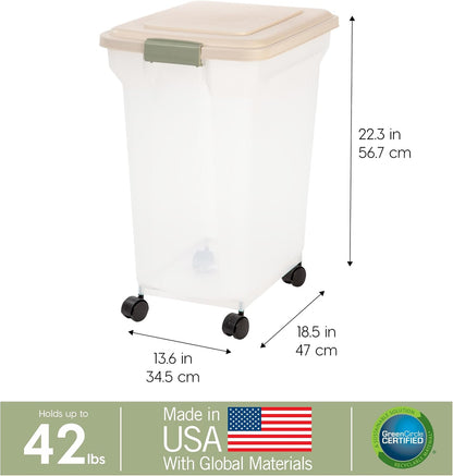 Dog Food Storage Container, Up to 58 lbs, Smoke Black, Made in USA