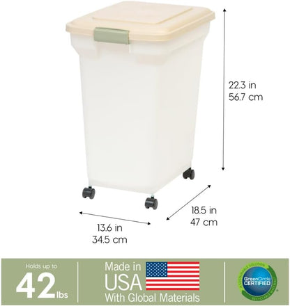 Dog Food Storage Container, Up to 58 lbs, Smoke Black, Made in USA