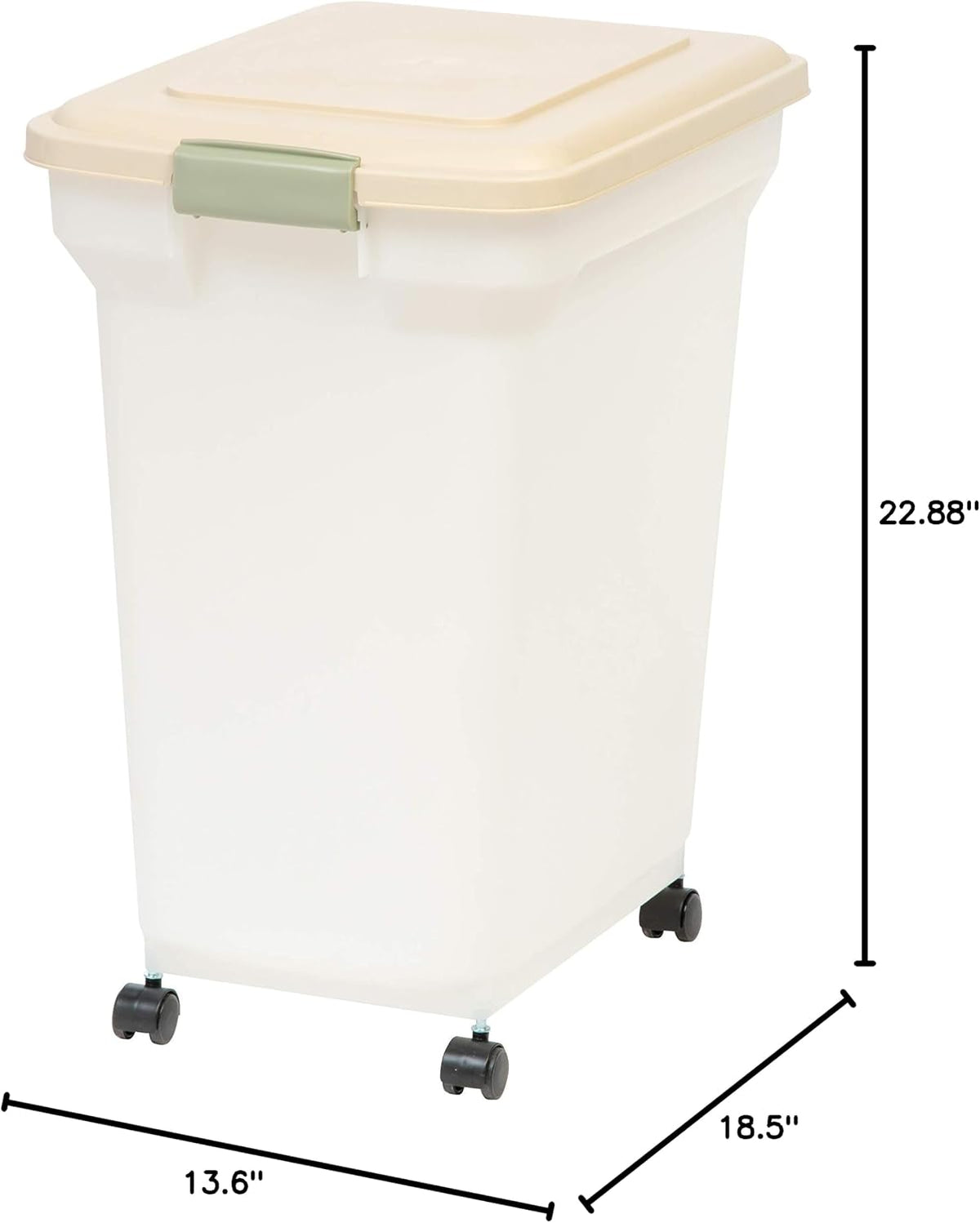 Dog Food Storage Container, Up to 58 lbs, Smoke Black, Made in USA