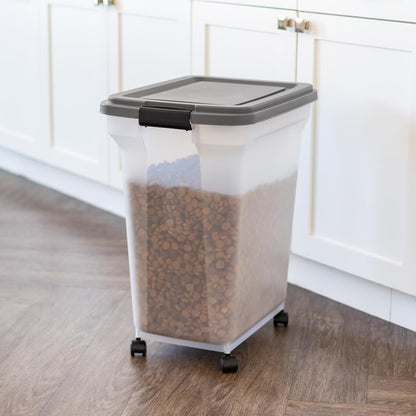 Dog Food Storage Container, Up to 58 lbs, Smoke Black, Made in USA