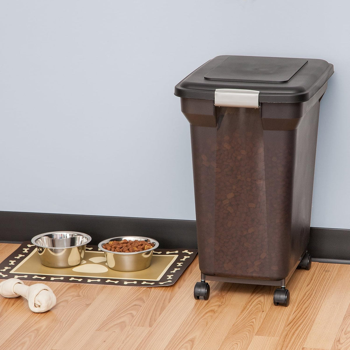 Dog Food Storage Container, Up to 58 lbs, Smoke Black, Made in USA