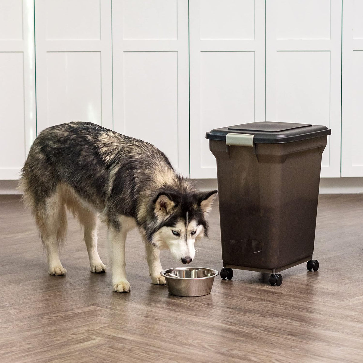 Dog Food Storage Container, Up to 58 lbs, Smoke Black, Made in USA