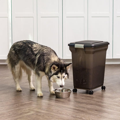 Dog Food Storage Container, Up to 58 lbs, Smoke Black, Made in USA