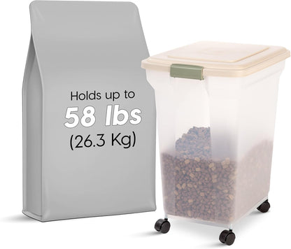 Dog Food Storage Container, Up to 58 lbs, Smoke Black, Made in USA