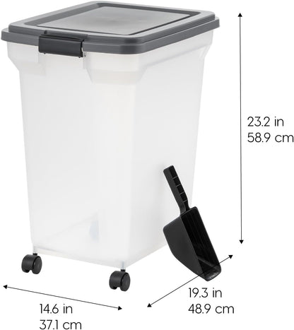 Dog Food Storage Container, Up to 58 lbs, Smoke Black, Made in USA