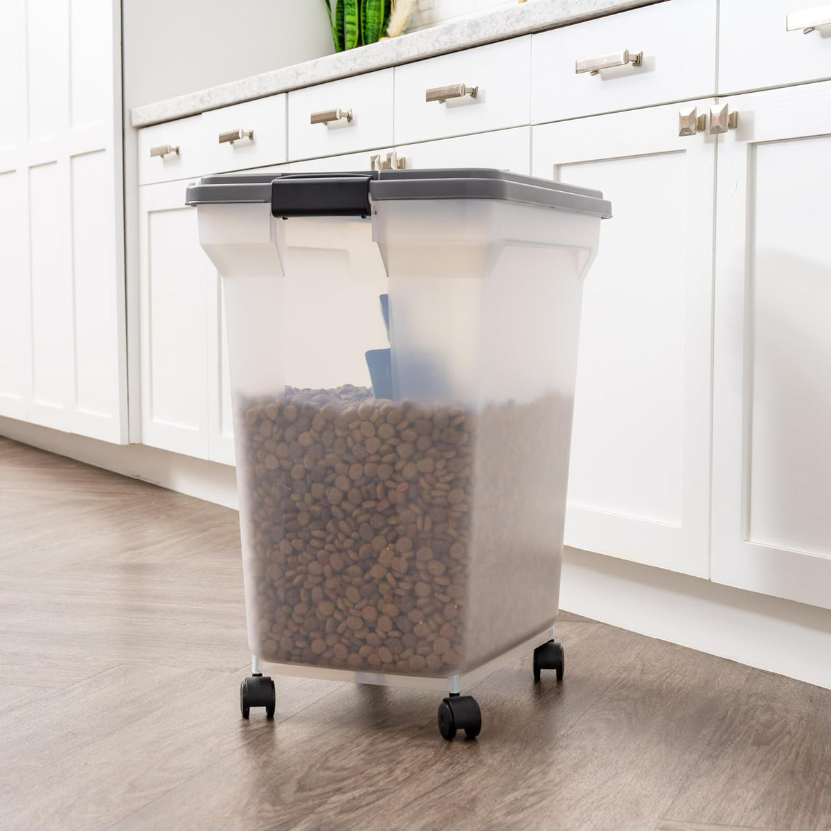 Dog Food Storage Container, Up to 58 lbs, Smoke Black, Made in USA