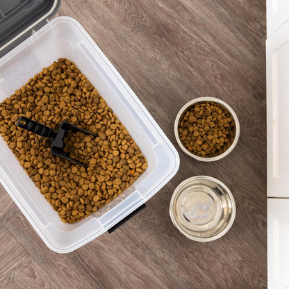 Dog Food Storage Container, Up to 58 lbs, Smoke Black, Made in USA