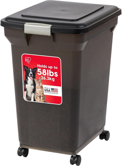 Dog Food Storage Container, Up to 58 lbs, Smoke Black, Made in USA
