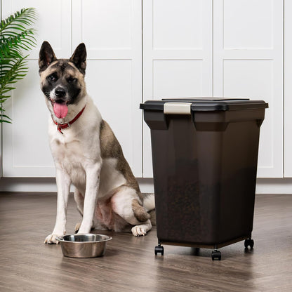 Dog Food Storage Container, Up to 58 lbs, Smoke Black, Made in USA