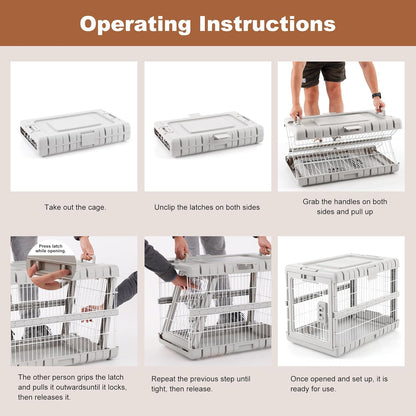 28" L Collapsible Dog Crate for Dogs, Heavy Duty Dog Kennel Indoor