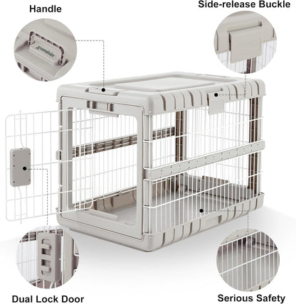 28" L Collapsible Dog Crate for Dogs, Heavy Duty Dog Kennel Indoor