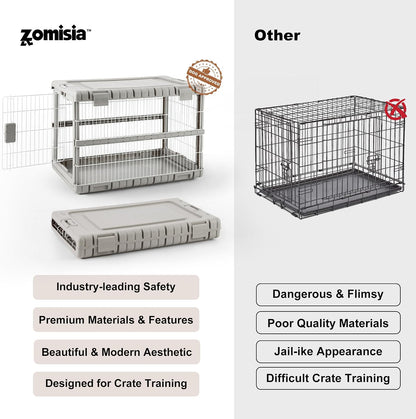 28" L Collapsible Dog Crate for Dogs, Heavy Duty Dog Kennel Indoor