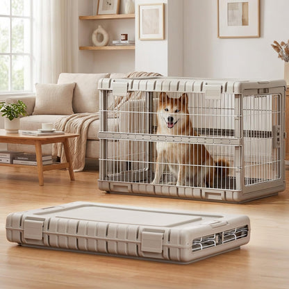 28" L Collapsible Dog Crate for Dogs, Heavy Duty Dog Kennel Indoor