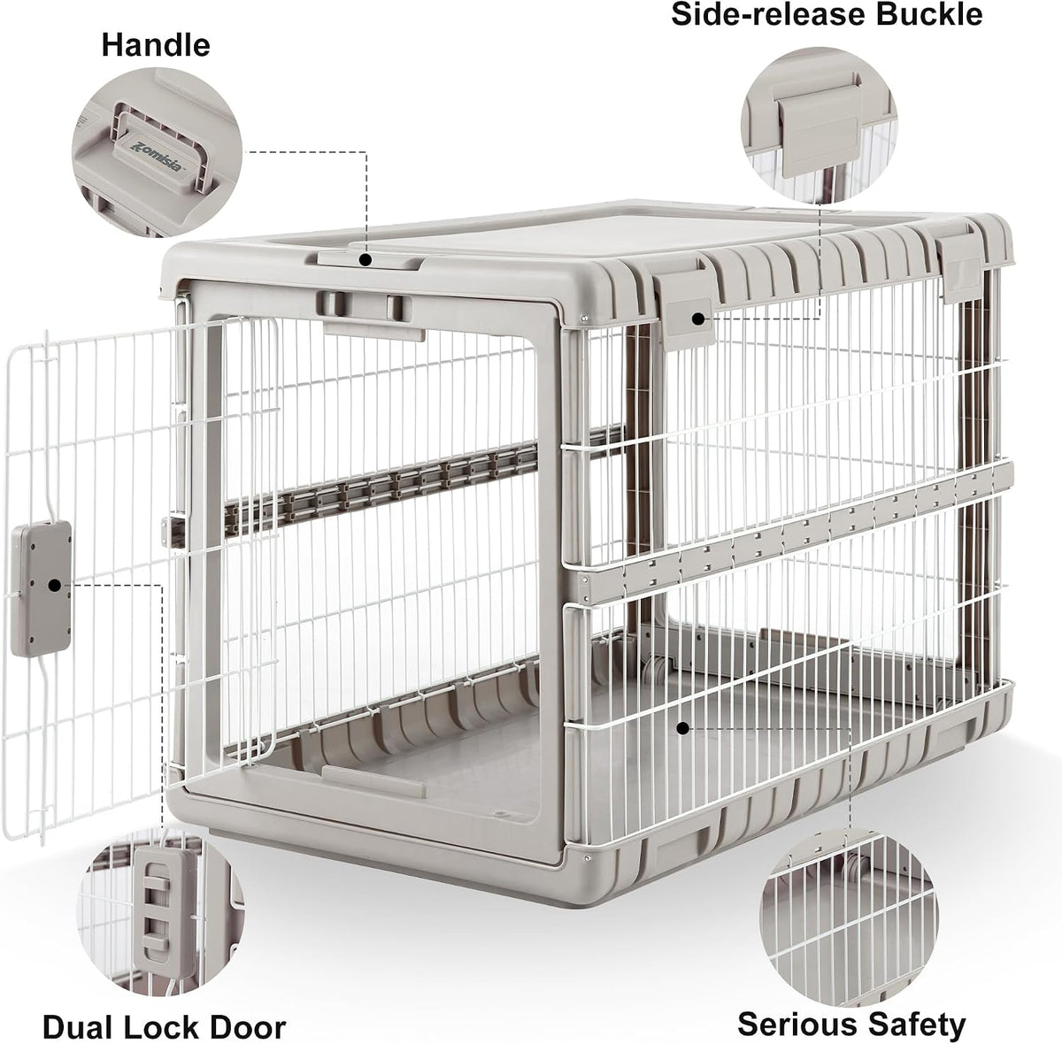 28" L Collapsible Dog Crate for Dogs, Heavy Duty Dog Kennel Indoor