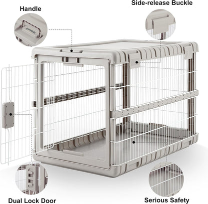 28" L Collapsible Dog Crate for Dogs, Heavy Duty Dog Kennel Indoor