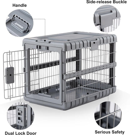 28" L Collapsible Dog Crate for Dogs, Heavy Duty Dog Kennel Indoor