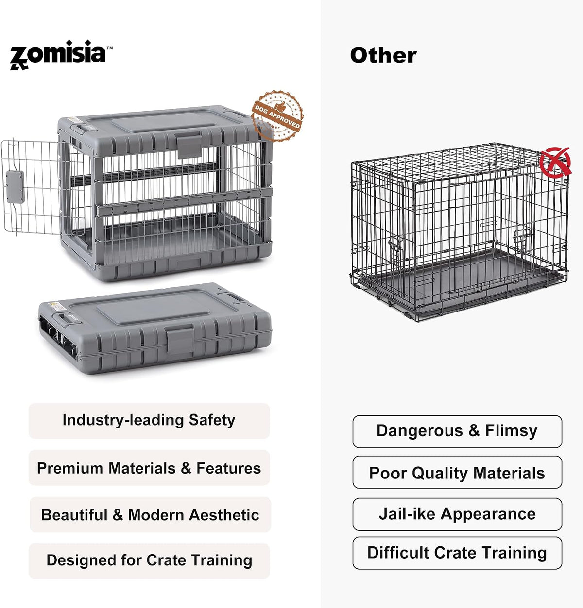 28" L Collapsible Dog Crate for Dogs, Heavy Duty Dog Kennel Indoor