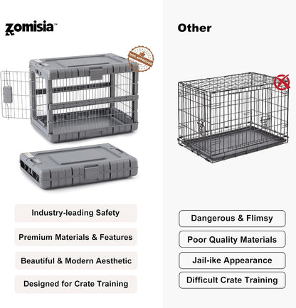 28" L Collapsible Dog Crate for Dogs, Heavy Duty Dog Kennel Indoor