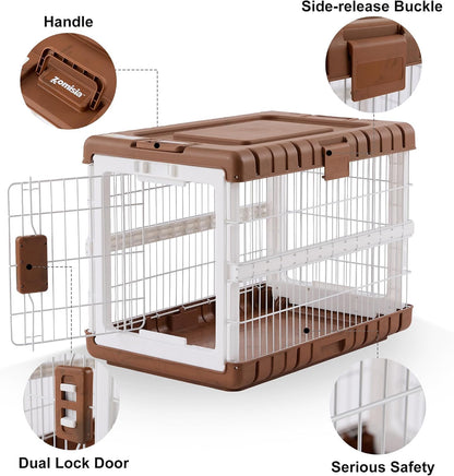 28" L Collapsible Dog Crate for Dogs, Heavy Duty Dog Kennel Indoor