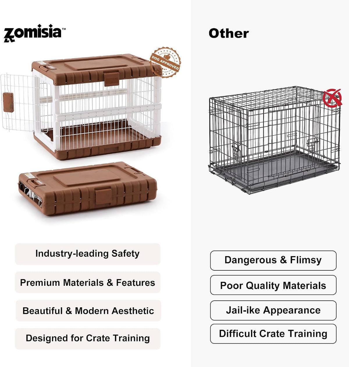 28" L Collapsible Dog Crate for Dogs, Heavy Duty Dog Kennel Indoor