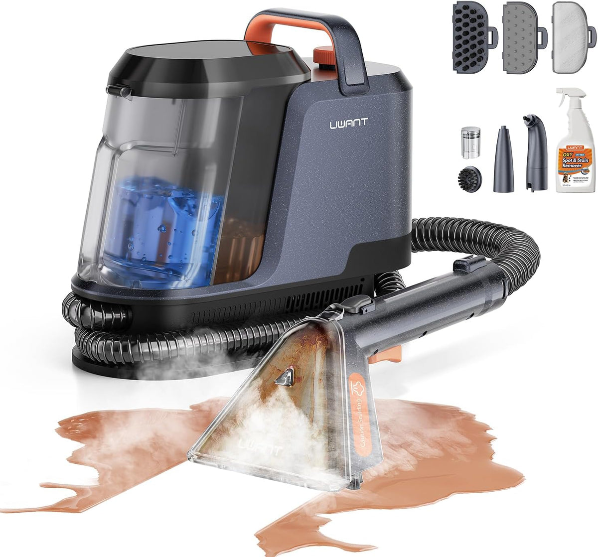 Carpet Cleaner Machine with Steam&Hot&Cold Water Models 18Kpa Powerful Suction Upholstery Cleaner Machine with Pet Pro Cleaner for Pets, Carpet Steam Cleaner Set of 1