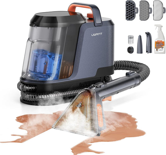 Carpet Cleaner Machine with Steam&Hot&Cold Water Models 18Kpa Powerful Suction Upholstery Cleaner Machine with Pet Pro Cleaner for Pets, Carpet Steam Cleaner Set of 1
