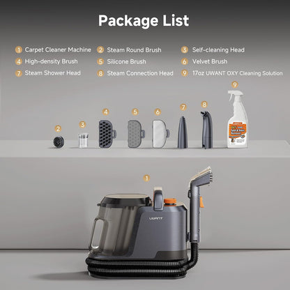 Carpet Cleaner Machine with Steam&Hot&Cold Water Models 18Kpa Powerful Suction Upholstery Cleaner Machine with Pet Pro Cleaner for Pets, Carpet Steam Cleaner Set of 1