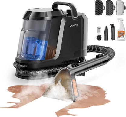 Carpet Cleaner Machine with Steam&Hot&Cold Water Models 18Kpa Powerful Suction Upholstery Cleaner Machine with Pet Pro Cleaner for Pets, Carpet Steam Cleaner Set of 1
