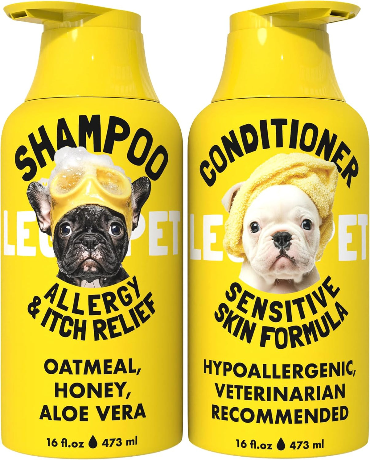 Oatmeal Dog Shampoo & Conditioner Set for Itchy Skin, 2 x 16 oz
