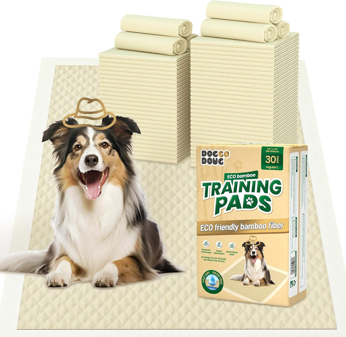 Dog Pee Pads for Dogs XXL 30"x36" with Adhesive Tabs