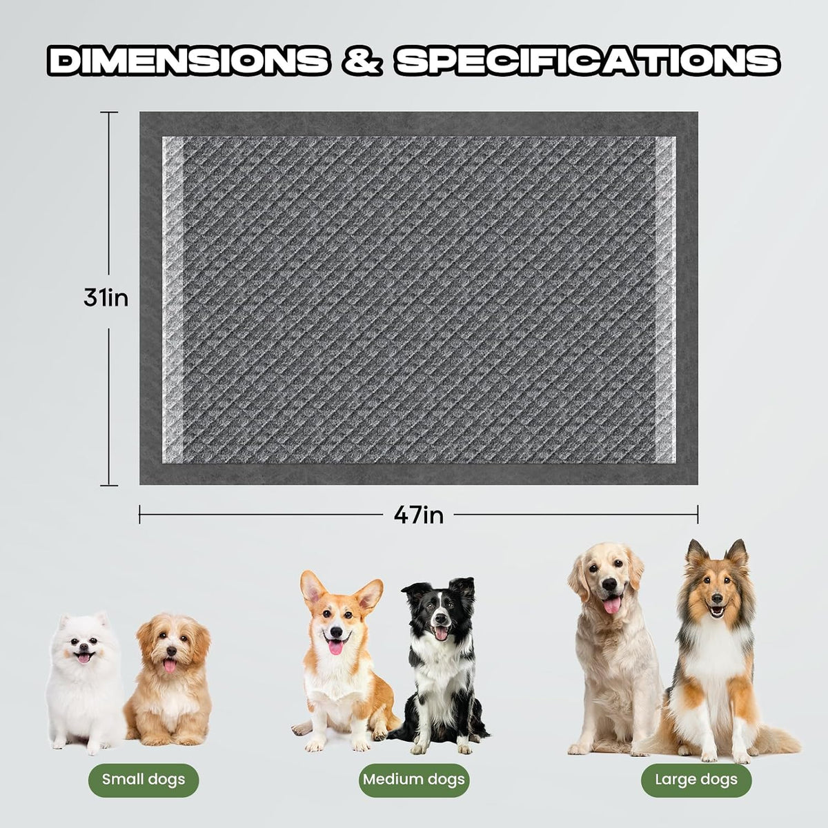 Dog Pee Pads for Dogs XXL 30"x36" with Adhesive Tabs