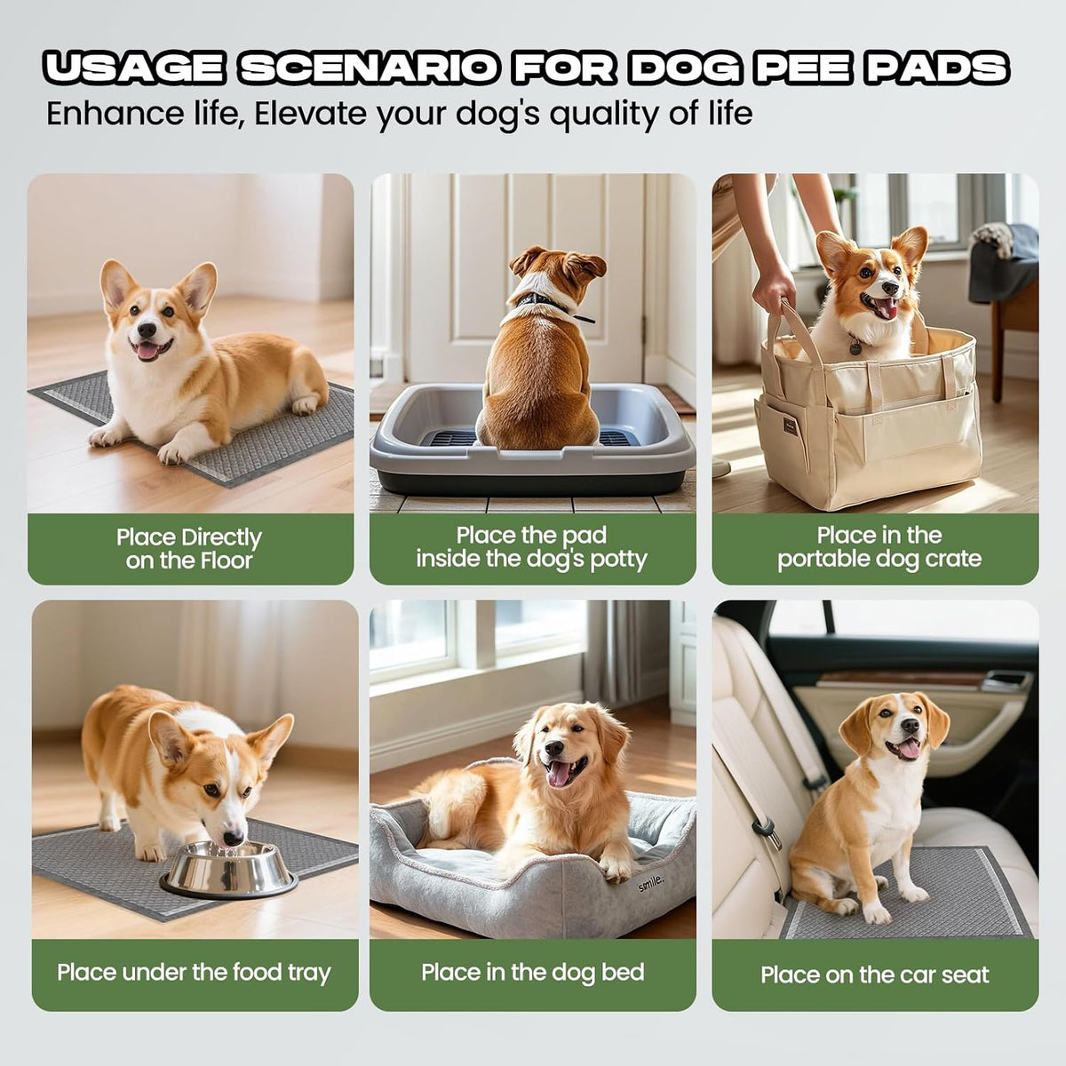 Dog Pee Pads for Dogs XXL 30"x36" with Adhesive Tabs