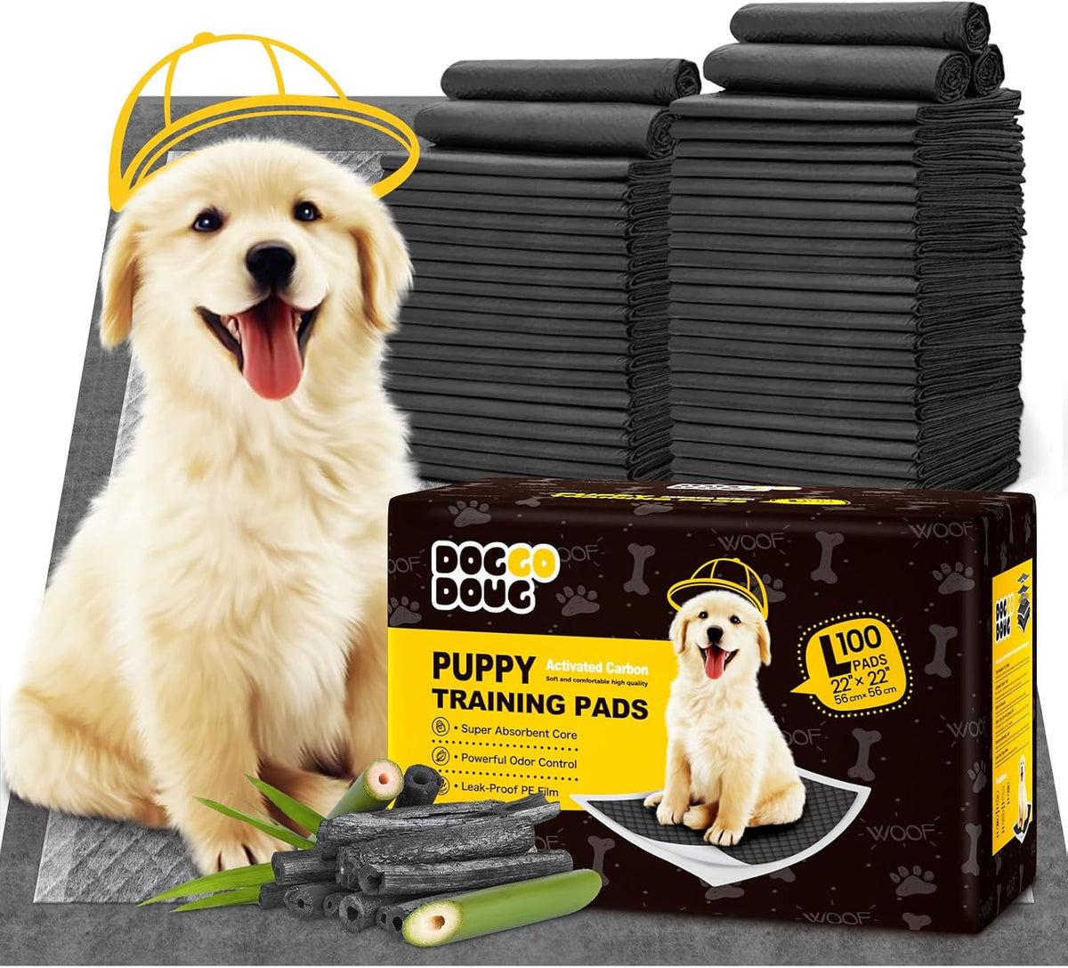 Dog Pee Pads for Dogs XXL 30"x36" with Adhesive Tabs