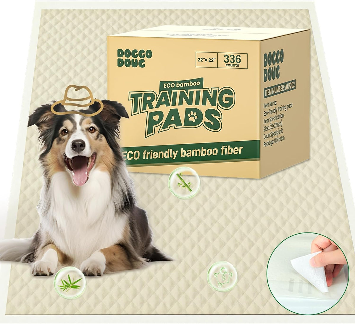 Dog Pee Pads for Dogs XXL 30"x36" with Adhesive Tabs