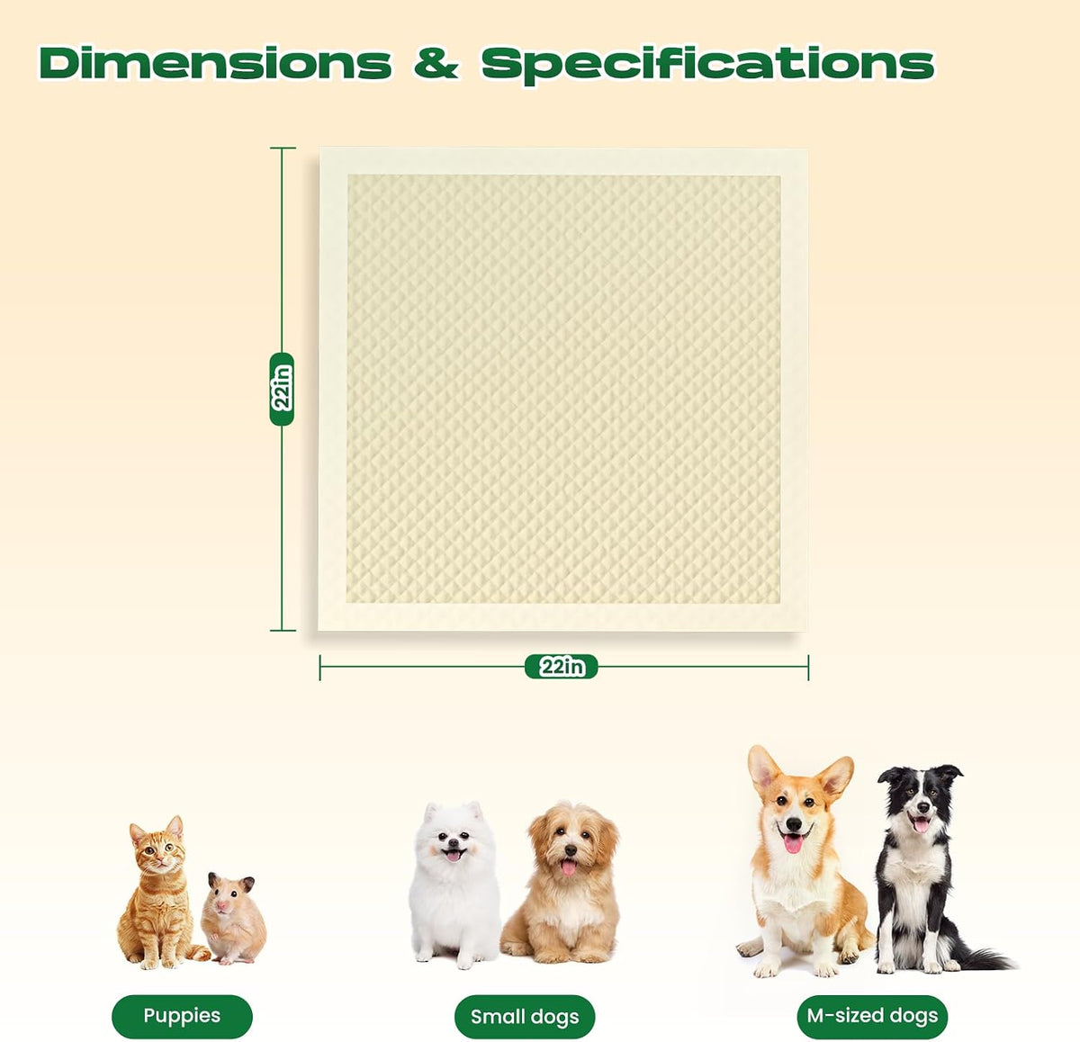 Dog Pee Pads for Dogs XXL 30"x36" with Adhesive Tabs