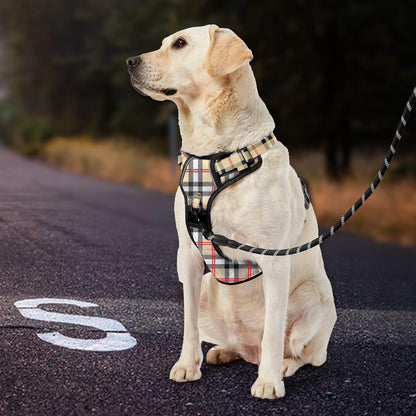 No Pull Dog Harness for Medium Dogs, Dog Vest Harness with Leash, Safety Belt and Storage Strap, Fully Adjustable Harness, 360° Reflective Strip, Soft Handle (Purple, M)